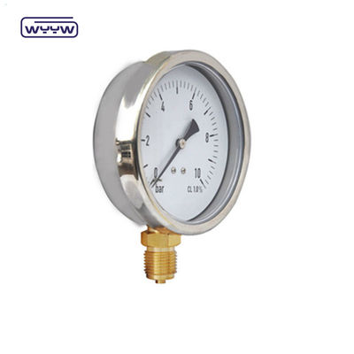 جودة  Bottom Mount Liquid Filled Pressure Gauge Standard EN 837-1 YTN-100 مصنع