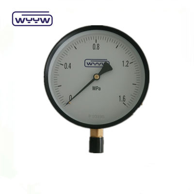 نوع أنبوب بوردون 1.6MPa 6 بوصة مقياس القوة من الحديد الأسود لجهاز قياس الضغط 150mm