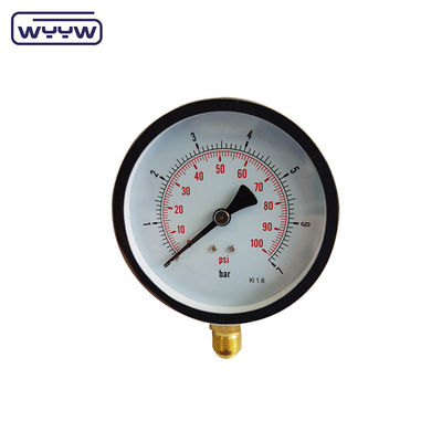 نوع أنبوب بوردون 1.6MPa 6 بوصة مقياس القوة من الحديد الأسود لجهاز قياس الضغط 150mm