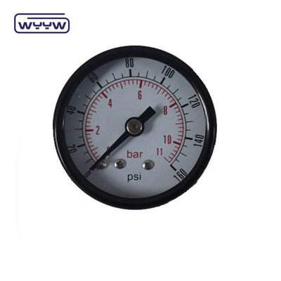 60MM 0-10 kgcm2 و 150 psi غلاف فولاذي أسود مقياس ضغط الماء بيضاء