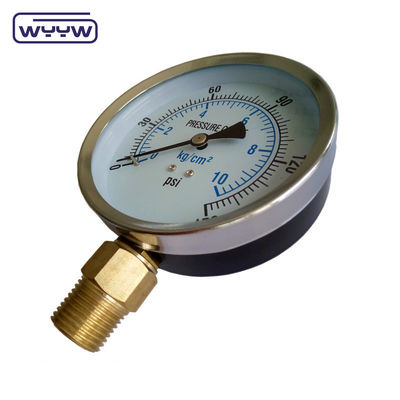 WYYW 100mm الحديد الحاجز MS القاع الاتصال مانومتر 16بار