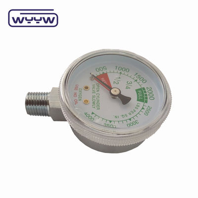 سعر المصنع 0-4000psi المكروم للاستخدام الطبي بدون دخول قاع النفط مقياس ضغط أسطوانة الأكسجين المكروم 50mm