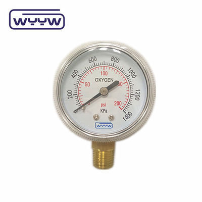 سعر المصنع 0-4000psi المكروم للاستخدام الطبي بدون دخول قاع النفط مقياس ضغط أسطوانة الأكسجين المكروم 50mm