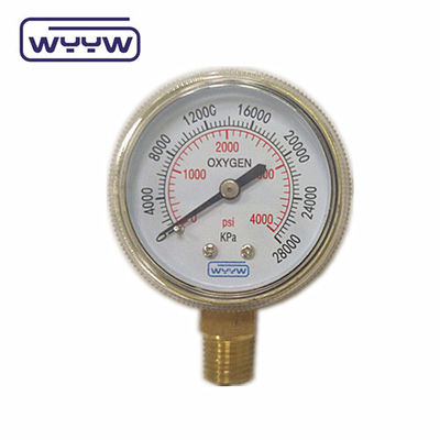 سعر المصنع 0-4000psi المكروم للاستخدام الطبي بدون دخول قاع النفط مقياس ضغط أسطوانة الأكسجين المكروم 50mm