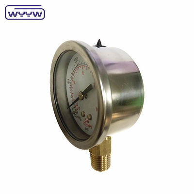 -30inHg المقياس المركب الفراغ الزيت ملء الاتصال السفلي 1/4 &quot; Bsp 2&quot; مقياس الضغط
