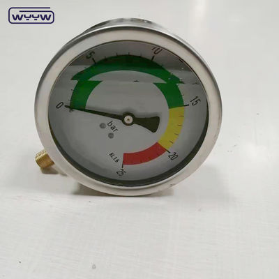 موافقة CE EN837-1 غليسرين ملء الزيت الهيدروليكي 0-25 بار G1/4 &quot;مقياس ضغط لون ملء بالزيت