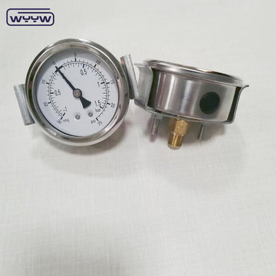 ss304 الهيدروليك جاك 1/4 &quot;بسب 2.5&quot; محوري سائل ملئ مقياس ضغط المقبض