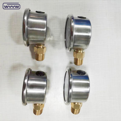 40mm عدادات ss304 نوع مؤشر الحالة بورودون أنبوب عمودي 0-10bar /psi مقياس ضغط مليء بالزيت 1-1/2