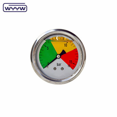 63mm EN837-1 المياه الهيدروليكية 0-10bar / psi دخول المحوري للزيت غليسرين ملئ مقياس الضغط 2.5 