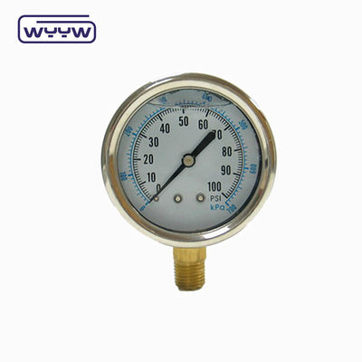 2.5&quot; مقياس ضغط ضد الاهتزاز مقياس ضغط أسفل