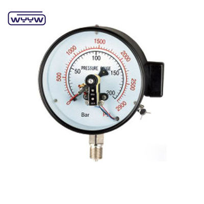 لا + لا القضية الفولاذية السوداء 1.6MPa 100mm 380V مقياس الجهد الكهربائي للاتصال مقياس الضغط الترددي