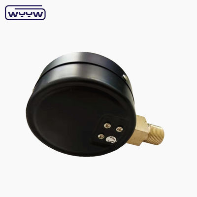 KPa مقياس الضغط المنخفض WYYW 4 بوصة 100mm الحديد الأسود القضية السفلية مدخل النفخات mbar cmh2o المانومتر