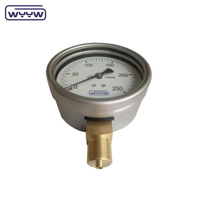 مقياس ضغط في الصين مقياس ضغط في الكبسولة 100 مليمتر mbar ss حالة اتصال النحاس 1/2&quot;bsp cmh2o مقياس ضغط منخفض