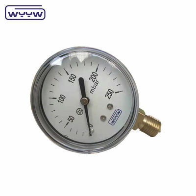مقياس ضغط في الصين مقياس ضغط في الكبسولة 100 مليمتر mbar ss حالة اتصال النحاس 1/2&quot;bsp cmh2o مقياس ضغط منخفض