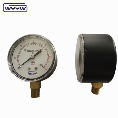 مقياس الضغط الشعاعي الكبسولة 63mm kPa، mmAq، mmH2O mbar مقياس الضغط المنخفض