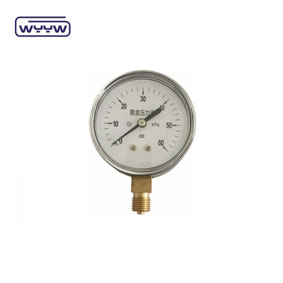 مقياس ضغط الكبسولة من نوع Bellows 63mm InH2O Manometer 100 Mbar
