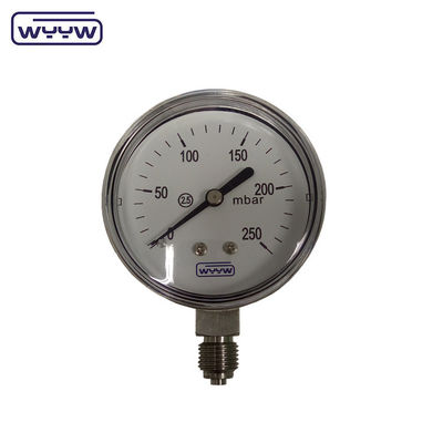 MMWC &amp; Mbar 63mm مقياس ضغط الكبسولة مقياس المواد الفولاذ المقاوم للصدأ