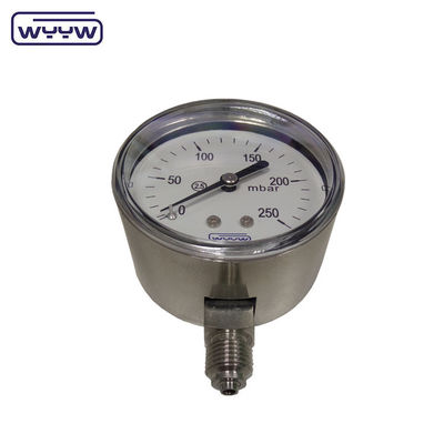 MMWC &amp; Mbar 63mm مقياس ضغط الكبسولة مقياس المواد الفولاذ المقاوم للصدأ