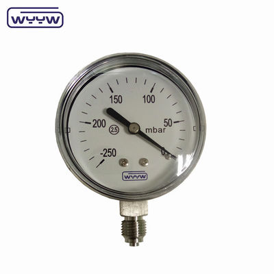 MMWC &amp; Mbar 63mm مقياس ضغط الكبسولة مقياس المواد الفولاذ المقاوم للصدأ