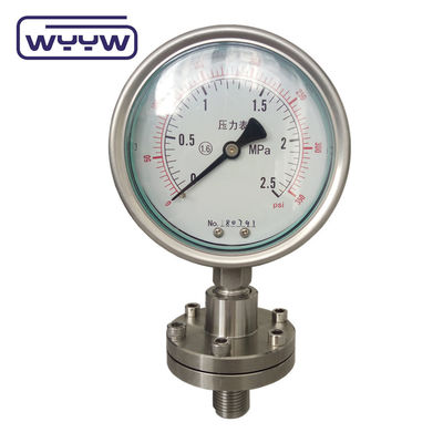 100mm SS316 مقياس الضغط غشاء الحاجز الختم أسفل التركيب