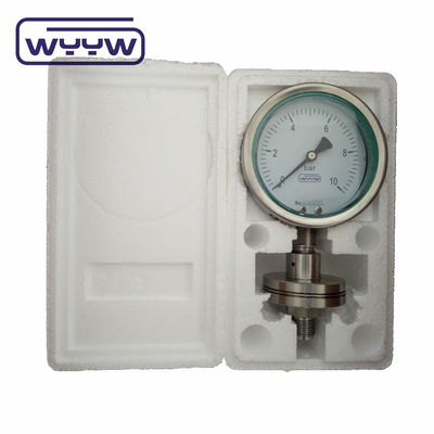 SS316 مقياس ضغط الختم الحاجز 100mm مقياس ضغط الفولاذ المقاوم للتآكل