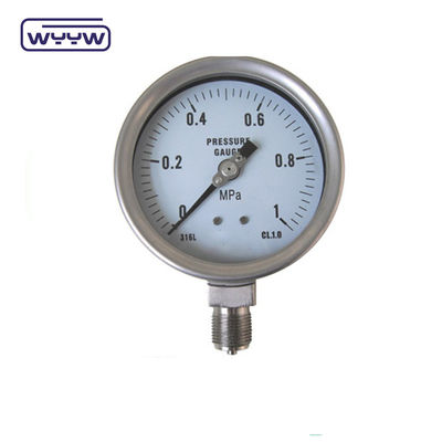 1/4&quot;Bsp 304 مقياس الضغط من الفولاذ المقاوم للصدأ