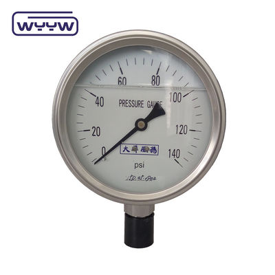 SS304 0-100Bar PSI 63mm 100mm غليسرين مقياس ضغط غليسرين ممتلئ