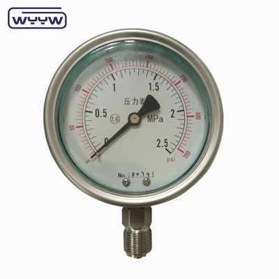 100mm 4 بوصة kgf/cm2 psi مقياس مزدوج جميع الصلب المقاوم للصدأ المقياس ضغط الزيت المصنع في الصين