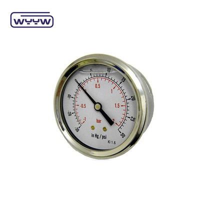 مقياس ضغط محوري عالي الجودة MPa / bar / kg اتصال خلفي 60mm كامل 304ss مقياس ضغط من الفولاذ المقاوم للصدأ