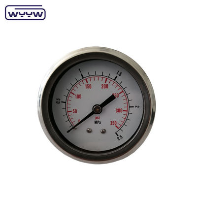 مقياس ضغط محوري عالي الجودة MPa / bar / kg اتصال خلفي 60mm كامل 304ss مقياس ضغط من الفولاذ المقاوم للصدأ