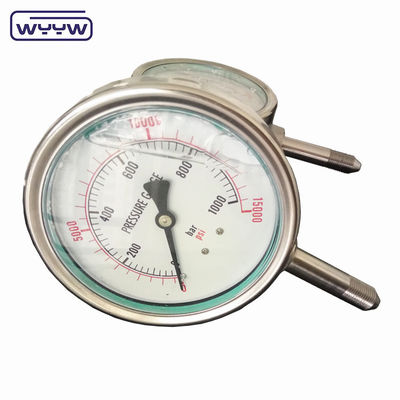 ضغط زيت عالي Psi 1000 بار رذاذ البوم مقياس ضغط المانومتر
