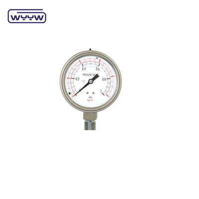 SS316 قاع 63mm مقياس ضغط مملوء بالسائل