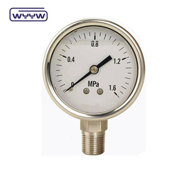ss304 خيط خاص ضغط عالي 1000 بار زيت مليء 4 &quot;مقياس ضغط المرافق
