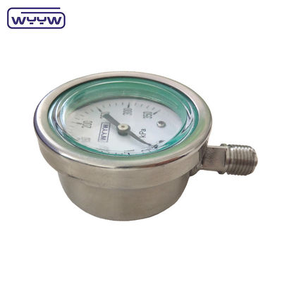 ss304 خيط خاص ضغط عالي 1000 بار زيت مليء 4 &quot;مقياس ضغط المرافق