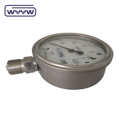 OEM ODM OBM مقياس ضغط سائل مملوء 100mm مواد الفولاذ المقاوم للصدأ