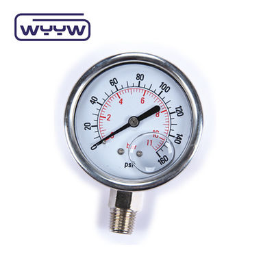 OEM ODM OBM مقياس ضغط سائل مملوء 100mm مواد الفولاذ المقاوم للصدأ