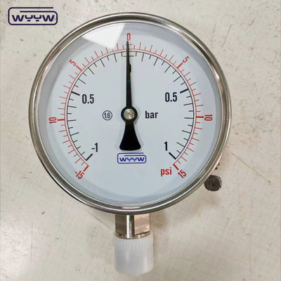 مركب فراغ الجاف ss304 اتصال أسفل G1/2&quot; 4 بوصة مقياس ضغط جيد السعر -1+1bar