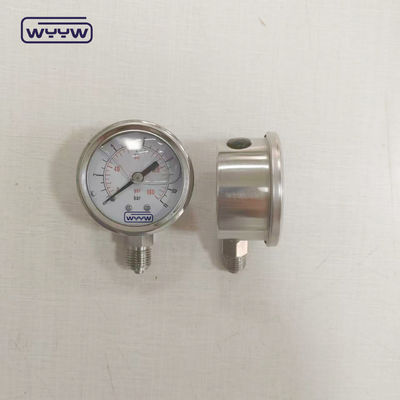مقياس الضغط المملوء بالسائل 50 ملم أسفل 1/4 &quot;Npt مقياس ضغط OEM