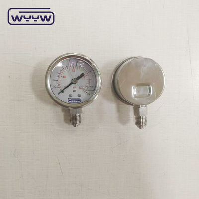 مقياس الضغط المملوء بالسائل 50 ملم أسفل 1/4 &quot;Npt مقياس ضغط OEM