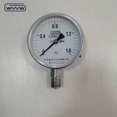 مقياس الضغط الجاف SS304 قطره 100 مم مع دقة ± 1.6%