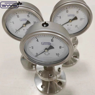 1/4 1/2 &quot;إنش NPT BSP مقياس الحجاب الحاجز موقع الاتصال السفلي ± 2.5% 1.6% دقة