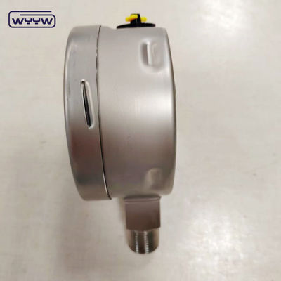 مقياس ضغط بغطاء من الفولاذ المقاوم للصدأ Ss304، خيط Ss316، مملوء بالجلسرين، زجاج أمان، مع مؤشر ضبط