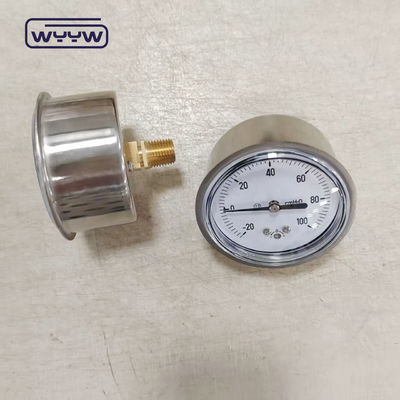 63mm stainless steel axial connection ss304 case -20+100cmh20 low pressure gauge