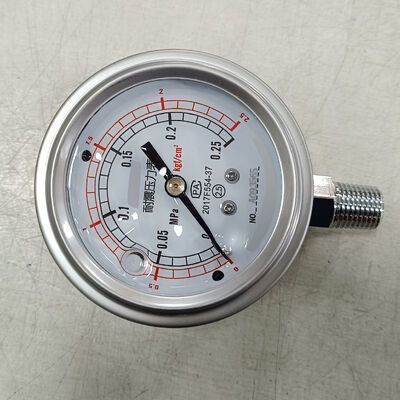 2.5 Inch Glycerin Filled Radial Pressure Gauge with Dual Scale for Accurate Low-Pressure Measurement