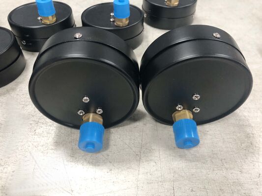 مقياس ضغط خزان استقبال الهواء بـ 4 بوصات (100 مم) مع نطاق 0-1.6MPa ومناطق السلامة المرموقة باللون