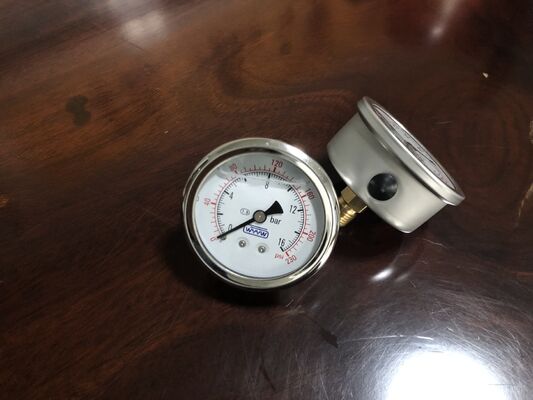 63mm Liquid Filled Shock Resistant Pressure Gauge with Stainless Steel Case and Dual Scale