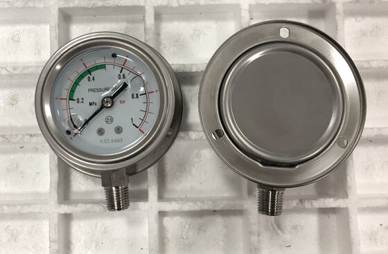 63mm (2.5-inch) Liquid-Filled Pressure Gauge with Front Flange Panel-Mount for Industrial Applications
