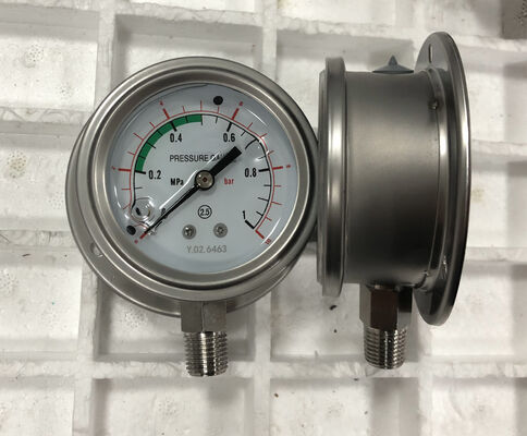 63mm (2.5-inch) Liquid-Filled Pressure Gauge with Front Flange Panel-Mount for Industrial Applications